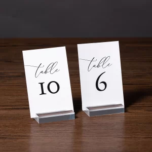 Decor - Table Number Stand Clear 1 - PP - Studio 1 Decor Wedding Decor Rental - Clear Table Number Stands