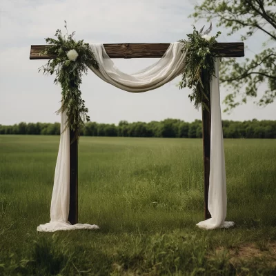 Wedding Decor Rental - Wooden Arch backdrop with Draping