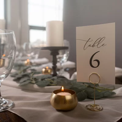 Wedding Decor Rental - Gold Table Number Stand